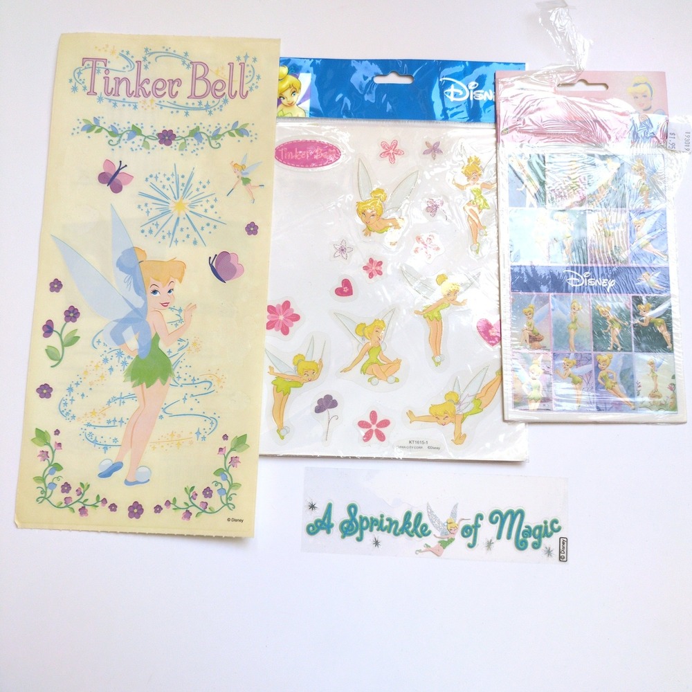 Vtg Sandylion Disney Tinkerbell Sticker Set & Deco‎ Transfers Partial Sheets